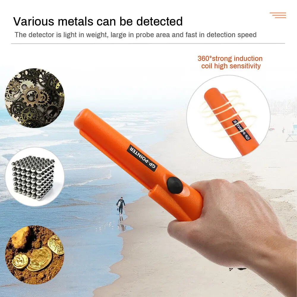Handheld Metal Detector GP-pointer Pinpointing For Treasure Search Waterproof Positioning Rod Detecting With Bracelet LED Lights