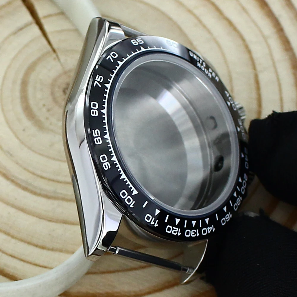 39mm VK63 Watch Case Silver Rose Gold Watch Accessories Sapphire Crystal waterproof For Seiko VK63 Quartz Movement For Daytona view 4