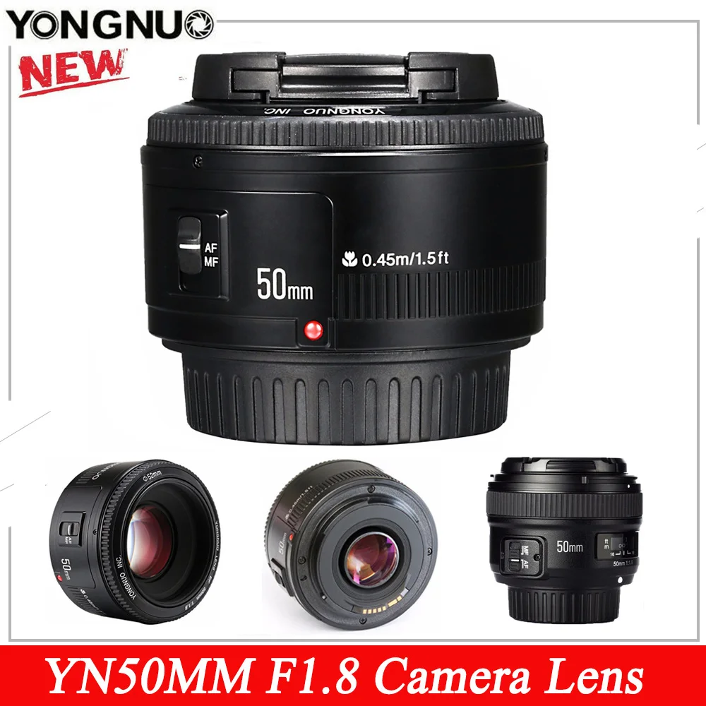 YONGNUO YN50mm YN50 F1.8 Camera Lens EF 50mm AF MF Lens Aperture For Canon EOS Rebel T6 700D 750D 5D 6D Mark II IV 10D Dslr Lens