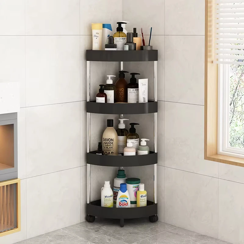 3/4/5 Tier Floor-standing Story Storage Racks Floor Kitchen Corner Bathroom Bathroom Corner Rolling Cart Gap Storage Rack Holder