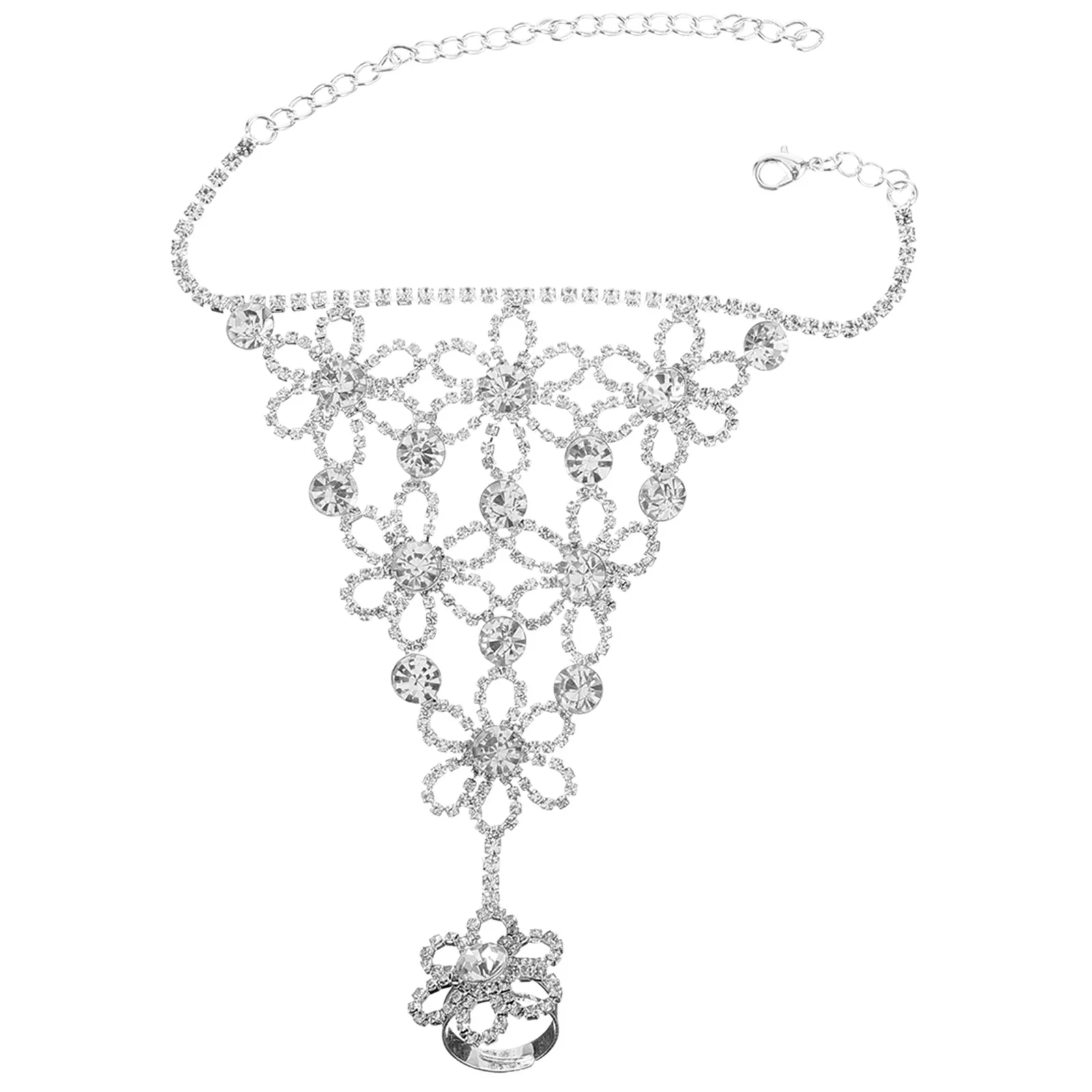 

Rhinestone H Back Chain Bracelet Ring Fashion Accessories Beach Party Wedding Casual Wear Elegant Modern Jewelry H Rings