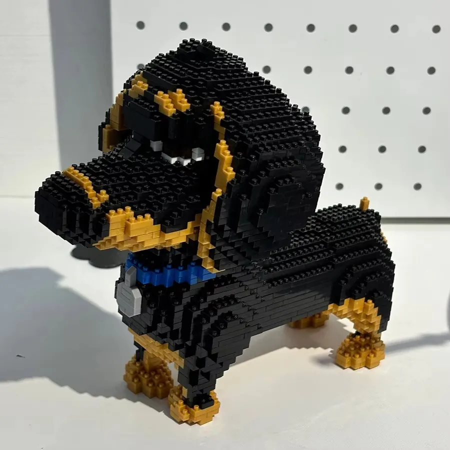 

Строительные блоки для черных собак, строительные блоки для собак-животных - идеальные подарки, украшения для рабочего стола, Рождество, подарки для украшения комнаты