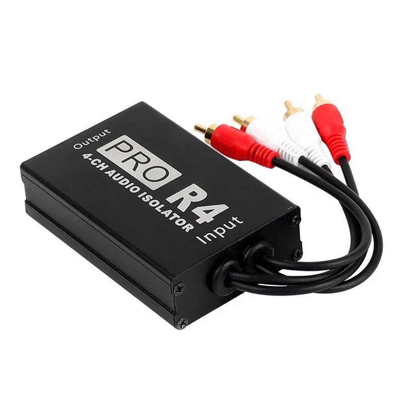 RCA Audio Isolator 4CH Audio Noise Reducer Ground Loop Audio Isolator For Car Audio Modification, Easy To Use