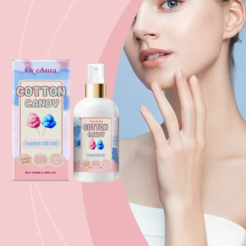 

Молочко-спрей для тела и волос Cotton Candy - увлажняет с глицерином и экстрактом свеклы - легкое увлажняющее средство для свежести на весь день