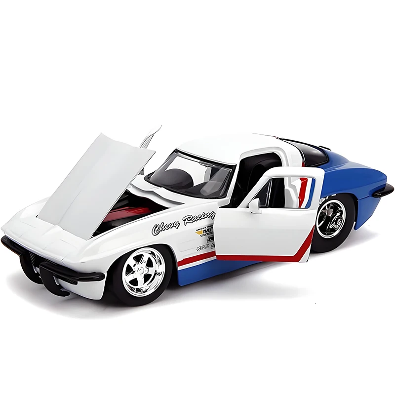 JADA 1:24 CORVETTE STINGRAY 1963 Alloy Car Diecasts & Toy Vehicles Car Model Miniature Scale Model Car For Children