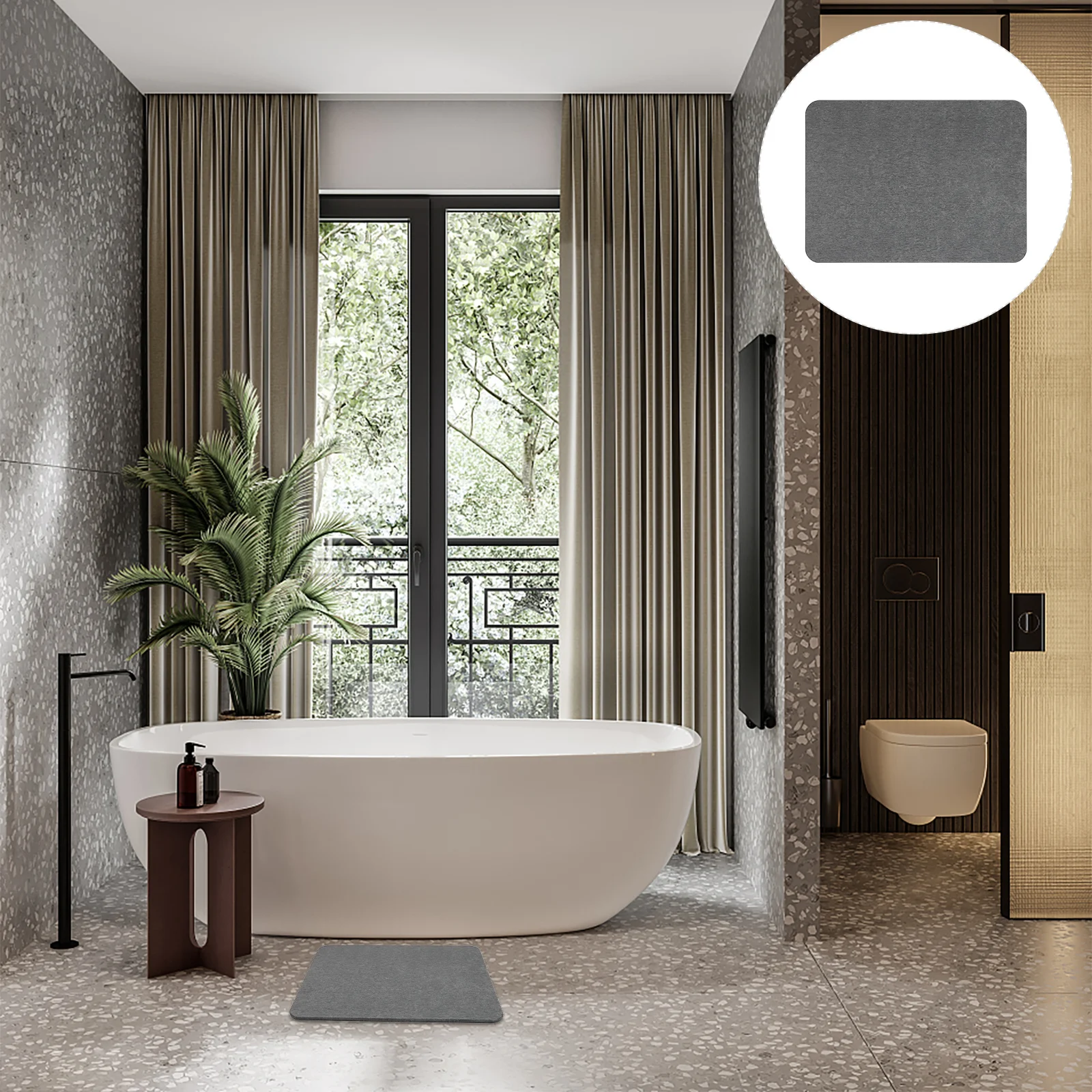 

1pc Diatomaceous Earth Bath Mat Soft Non-Slip Absorption For Bathroom Shower Room Floor Household Use Elegant Home Mat