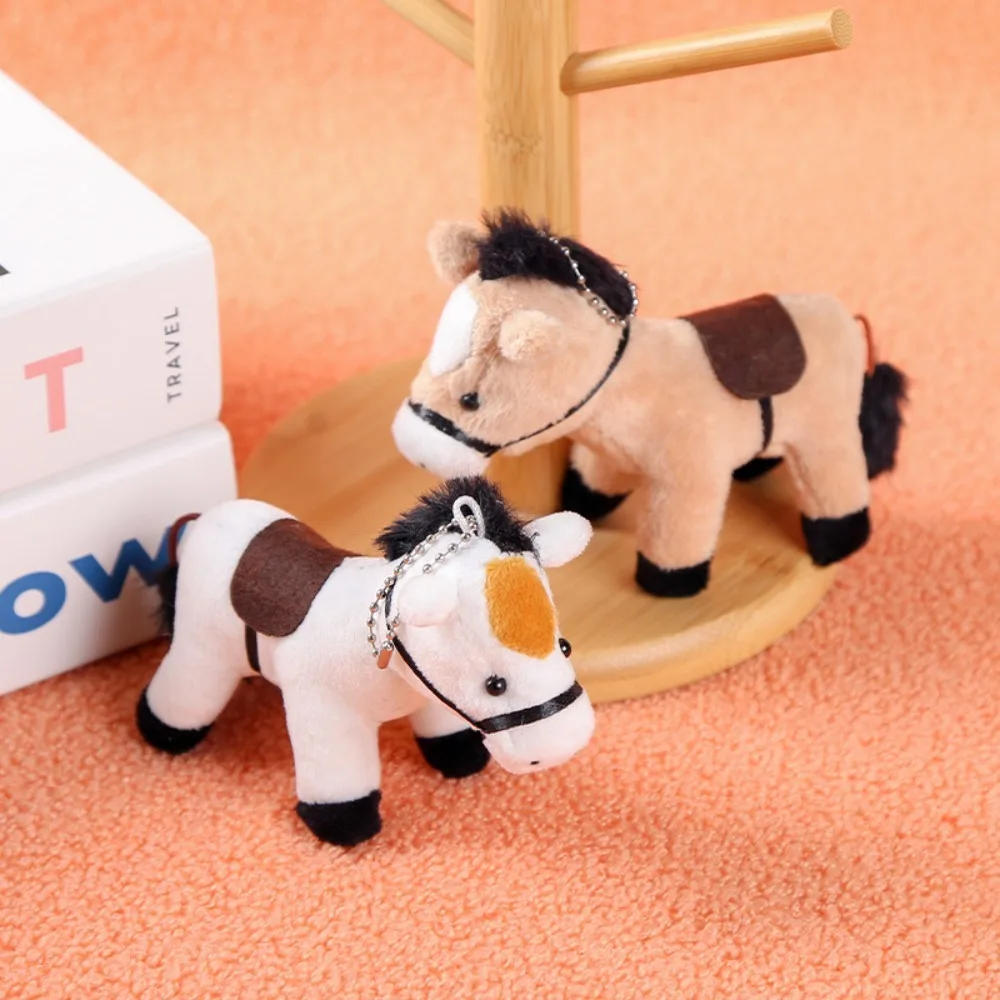 Boneka Kuda Plushie Rambut Panjang Lembut, Gantungan Tas Kuda Plushie 12cm