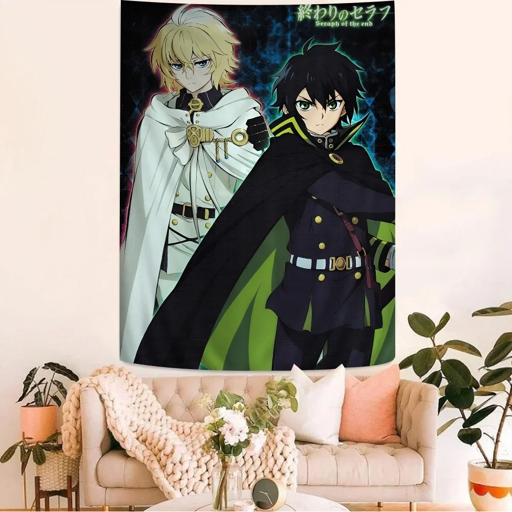 Yuichiro Hyakuya Mikaela Hyakuya Cartoon Tapestry Art Science Fiction Room Home Decor Wall Hanging Sheets