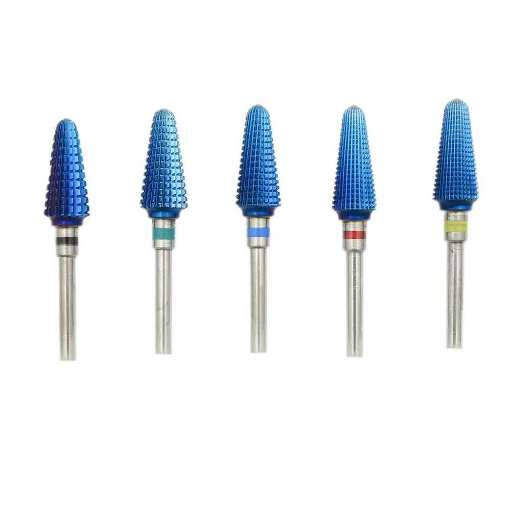 1 Stück blauer Hartmetall-Nagelbohrer 3/32 Zoll – Stufenförmiges Design, Nagelentfernungs- und Formungswerkzeug mit Doppelfunktion