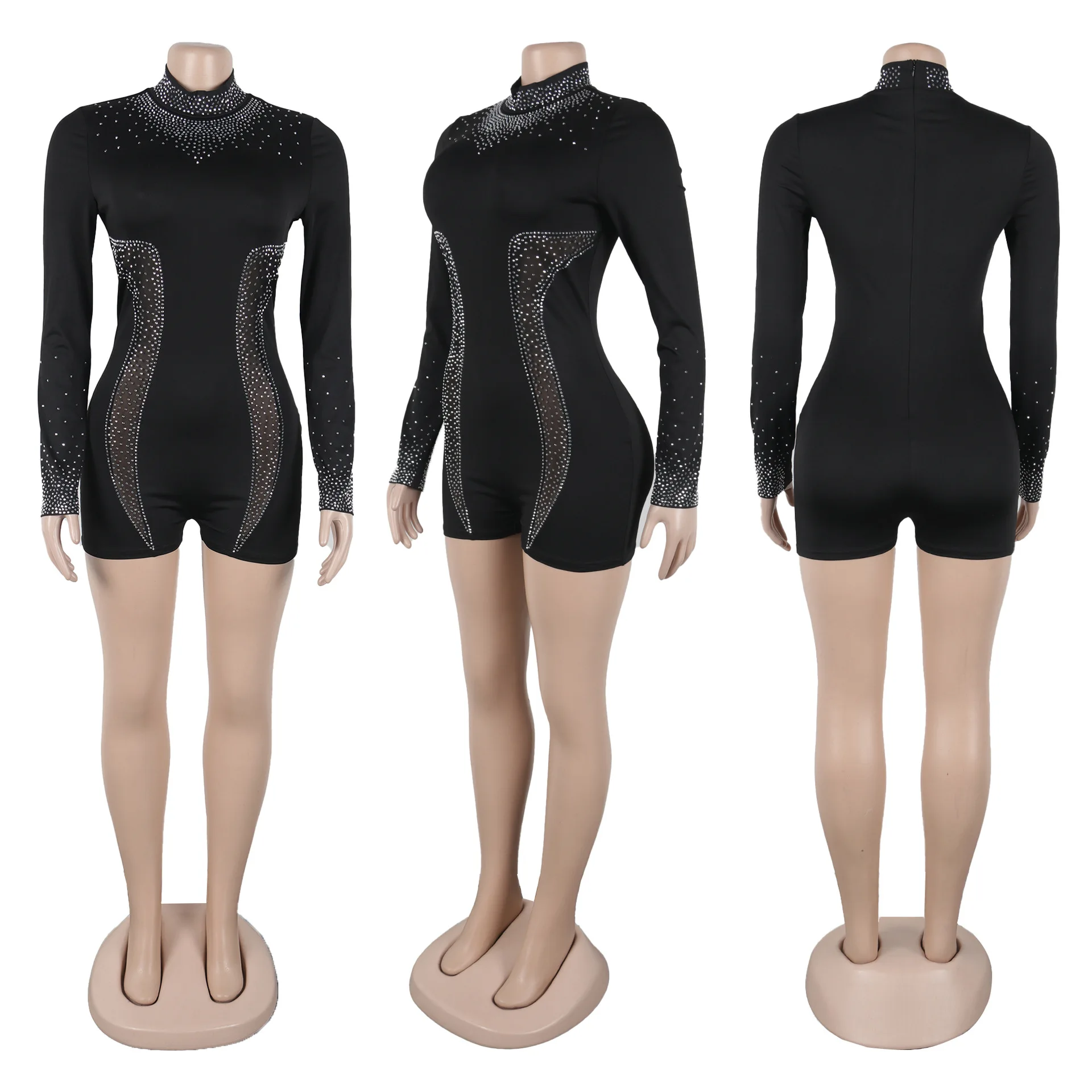 Monos de una pieza para mujer, monos sexys para fiesta y Club, monos de perforación en caliente, pantalones cortos, peleles ajustados, ropa de calle Y2k, mono ajustado