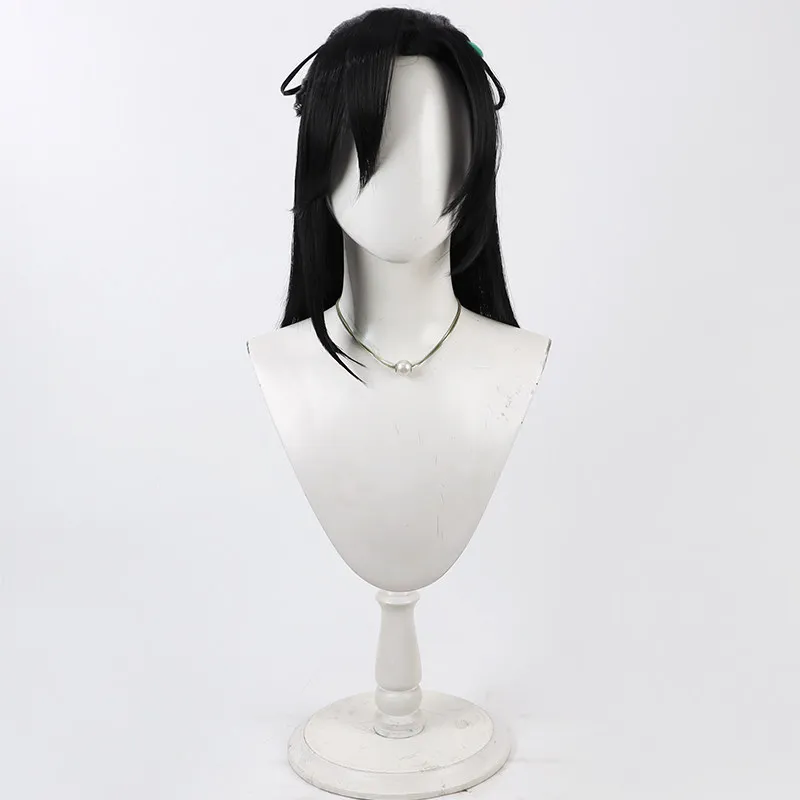 Sasanuki Cosplay Wig Touken Ranbu Black Green Short Synthetic Hair Heat Resistant Halloween Role Play Party Carnival + Wig Cap - view 2