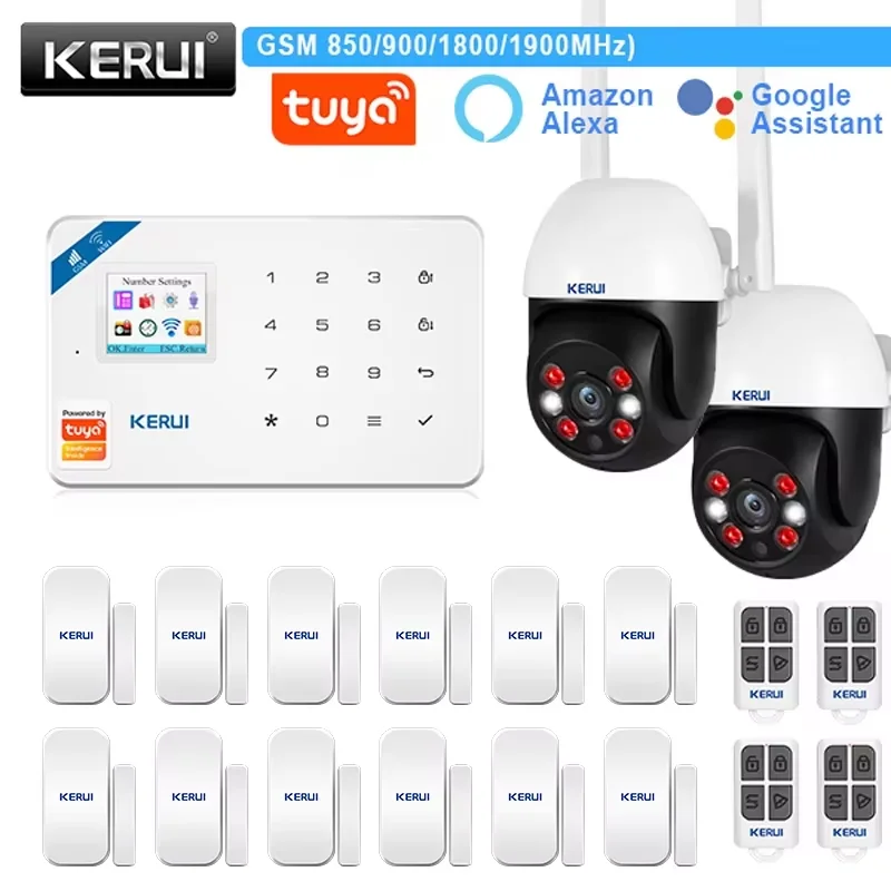 

KERUI W181 WIFI Intelligent Alarm Tuya Smart Home Alarm Security Protection GSM Burglar Alarm for House Motion Sensor Detecor