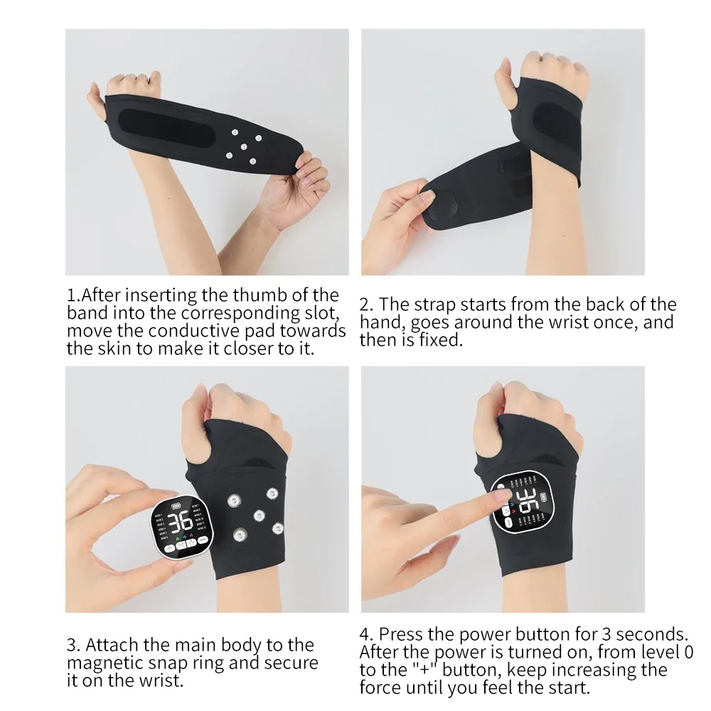 Electric Heating Wrist Massager With Ems And Vibration Therapy_voghion.com