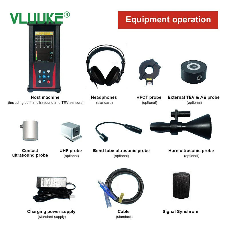 VLUUKE PDS70 Full Function Partial Discharge Tester Electronic Portable High Voltage Electric IP67 Rated 0.2 Accuracy 2-Year