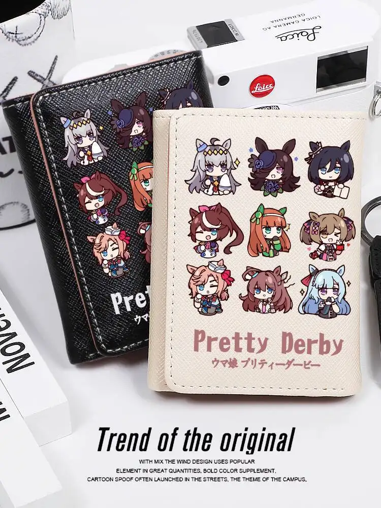 جوكي فتاة 3 لعبة أنيمي المحفظة الطرفية حامل بطاقة اثنين في واحد قصيرة لطيف الكرتون ليتل الكستناء قبعة دونغهاي الإمبراطور أني