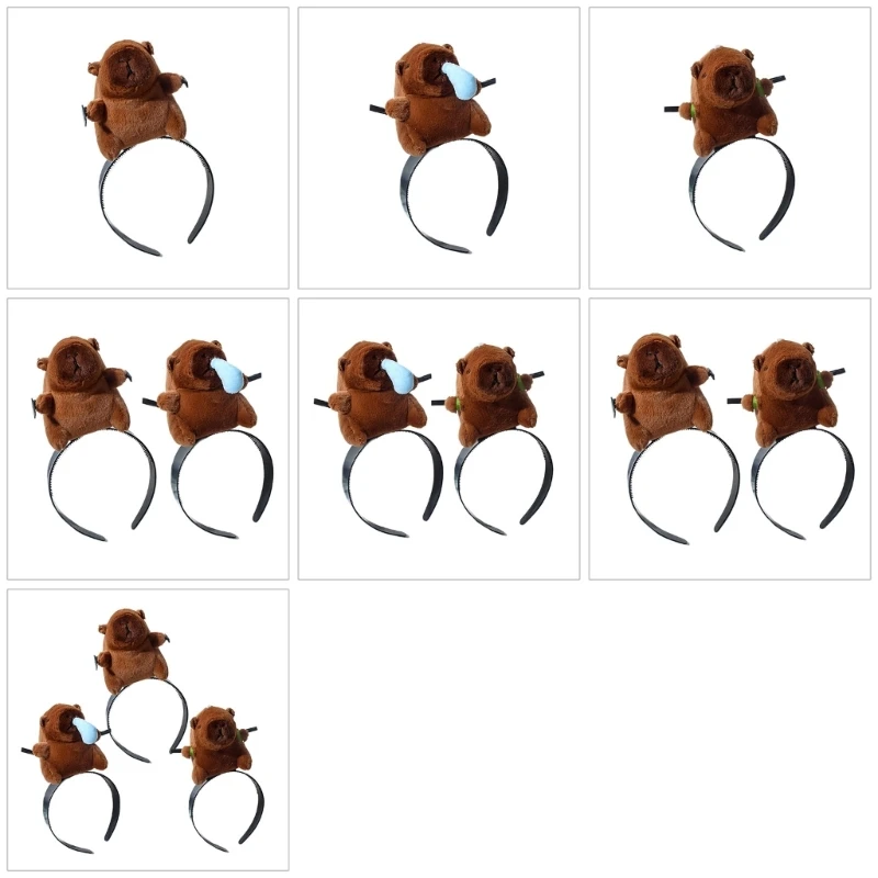 Makeup Party Costume Funny Capybara Hairband with Bangs Clip Headwear Bangs Clip Creative Headband for Makeup