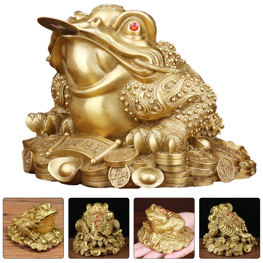 

Copper Money Toad Sculpture -Legged Desktop Ornament Office Home Decor Desktop Toad Statue Copper Adornment
