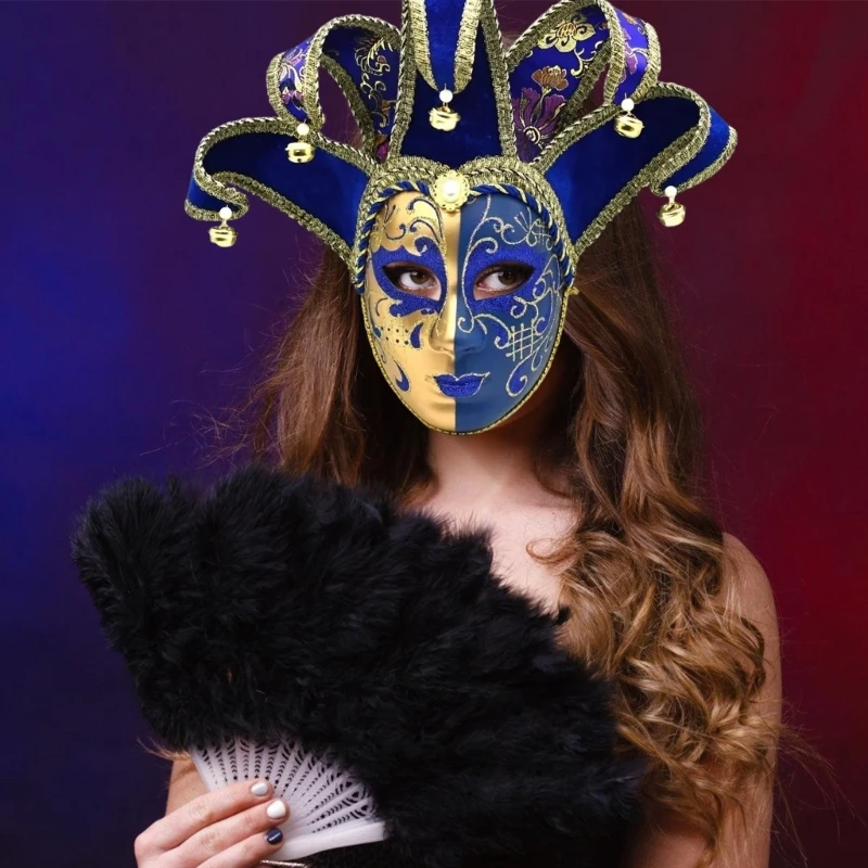 Maska na Halloween, maska na pół twarzy, malowana złotym pudrem, ręcznie robiona maska z farby w sprayu, maska na imprezę, bar, festiwal.