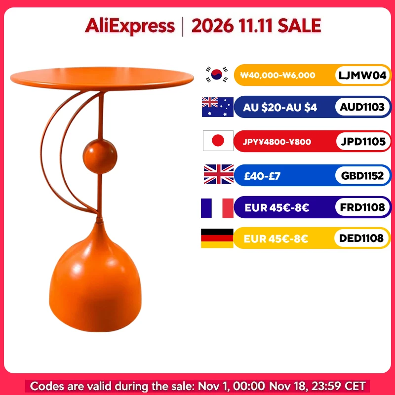 Artistic Round Metal Side Table, Retro Metal Decorations, Small Side Table, Suitable for Decorating the Living Room