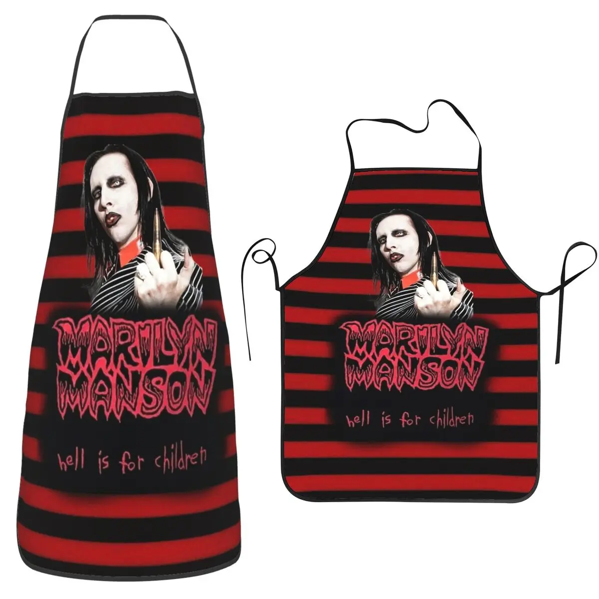 Marilyn Manson Glitch Fan Gift Music Apron Chef Baking Tablier Sleeveless Bib Kitchen Cleaning Pinafore for Women Men Painting