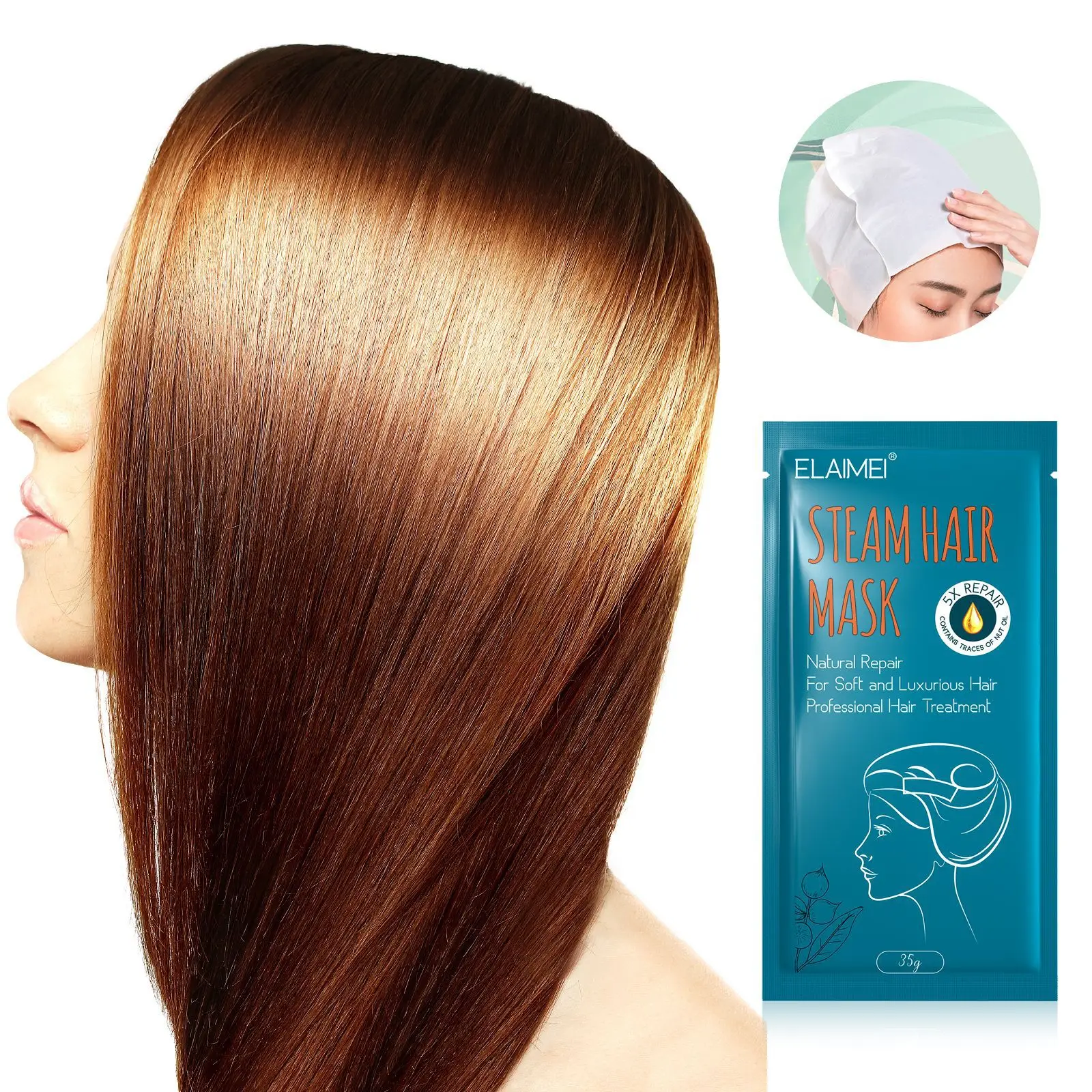 비타민c세럼 Steam Hair Mask for Fast Permanent Repair Damage Frizzy Treatment Scalp Hair Root Shiny Balm Straighten Soft Hair Care 샴푸