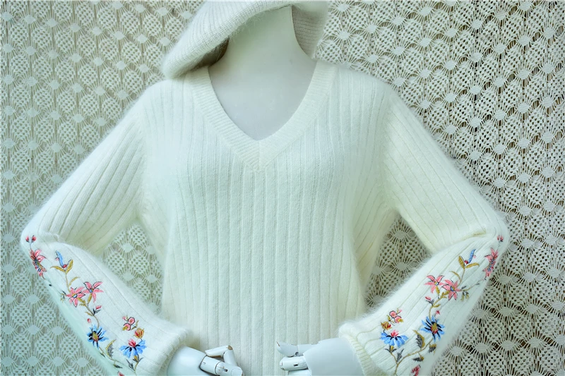 Ladies Women Fashion White Hai - Embroidery Rabbit review and price