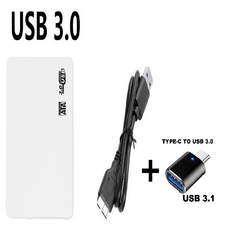 Kotak hard drive seluler plastik SATA3 ke USB, hard drive seluler USB 3.0, kotak hard drive mekanis solid-state, kotak hard drive SATA