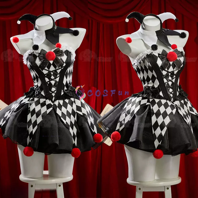 

Clown Circus Cosplay Costume Dark Gothic Lolita Dress Sexy Lovely Uniform Halloween Party Role Play Outfit Women COSFun