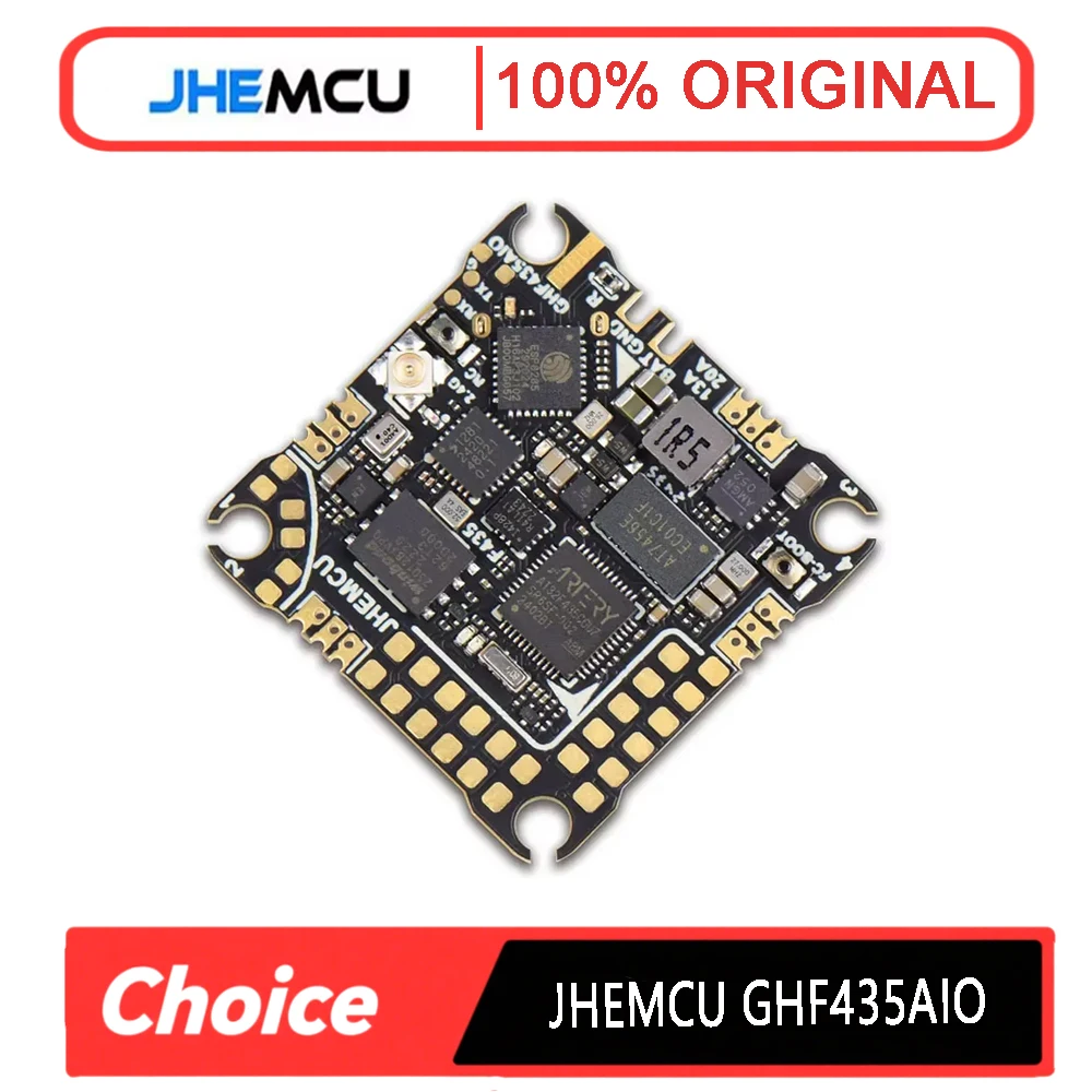 

JHEMCU GHF435AIO 20A Flight Controller 2-4S with OSD Baro Blackbox 16MB GPS Built-in ELRS 2.4G CRSF for RC FPV Freestyle Drone