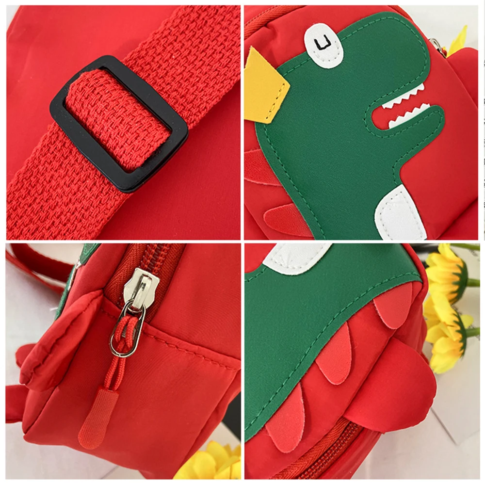 New Children Waist Bag Boys Girls Cartoon Dinosaur Messenger Bag Nylon Kids Casual Bag