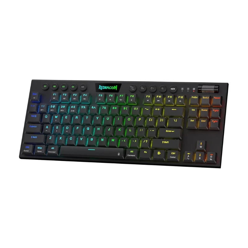 Redragon K621 Horus TKL Tastiera meccanica wireless RGB a basso profilo cablata 80% interruttori Bluetooth ultrasottili rosso/marrone/blu