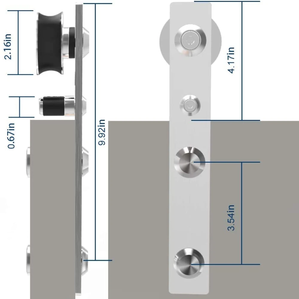 Sistema di porte scorrevoli YOUTHUA in acciaio inossidabile adatto per Kit Hardware per porte da fienile a porta singola 4-16 piedi