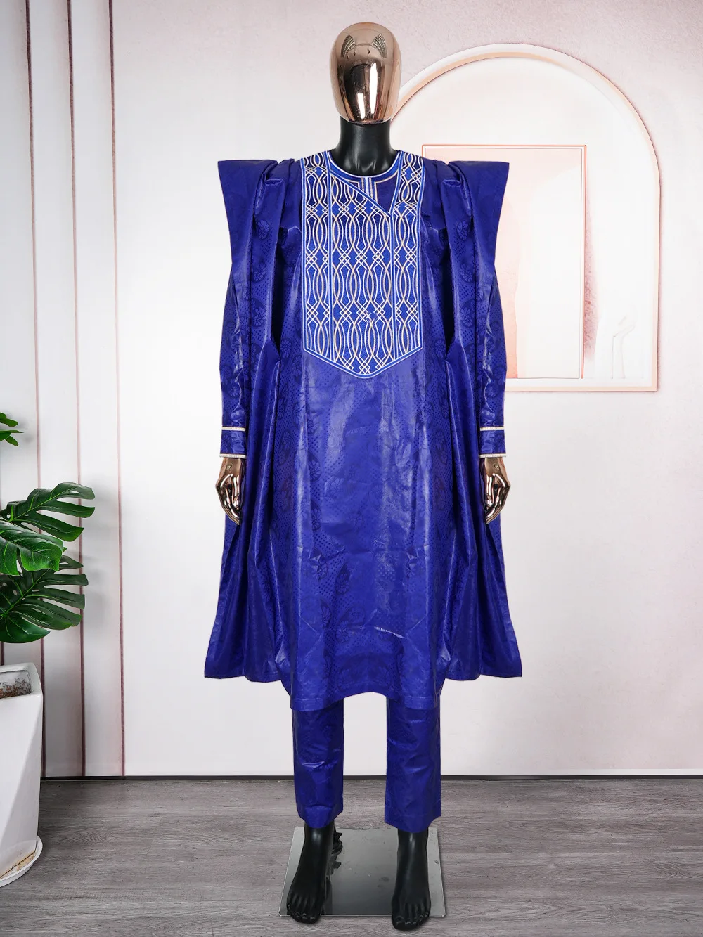 2025 New African Clothes for Men Dashiki Tradition Outfit Robe Embroidery Tops Pants Suits Bazin Muslim Wedding Party Clothing