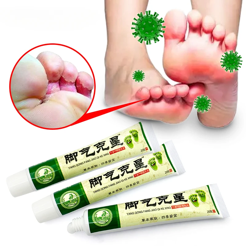 Crème de traitement pour les pieds Tinea Pedis, pommade béribéri soucieux, anti-démangeaisons, inhibe les champignons, peeling des pieds d'athlète, crème médicale, A942, 5 pièces