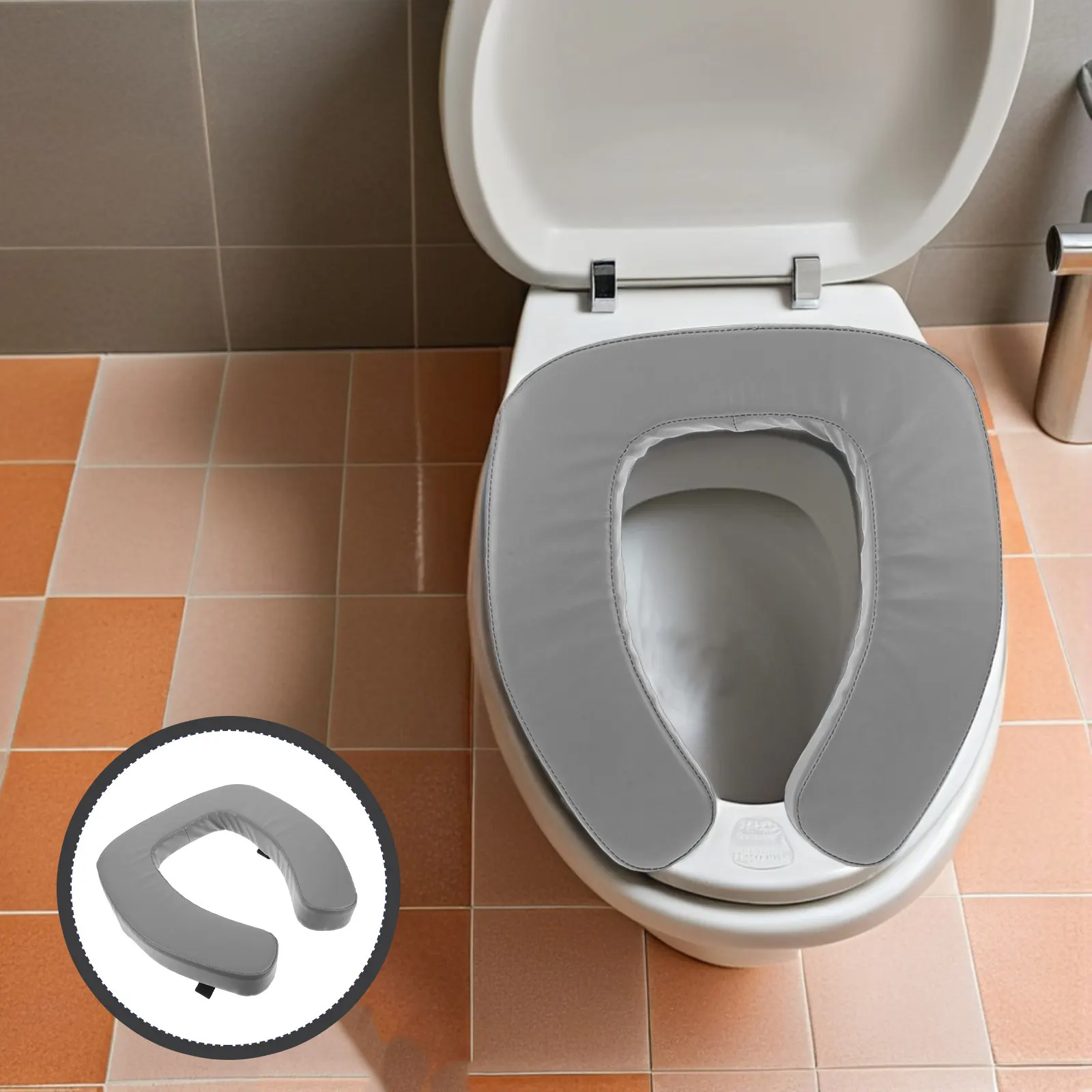 

Toilet Seat Height Increasing Pad Thickened Soft Padded Elevated Riser Cushion for Elderly Seniors Disabled Comfortable Hygienic