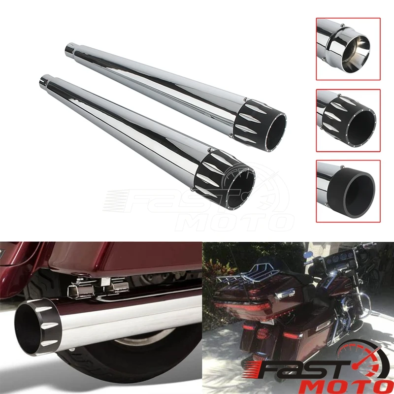 Motorcycle Exhaust Muffller Pipe Dual Slip-on Tapered Silenc Exhaust For Harley Touring FLHXS FLHX FLHTKL FLHTK FLHTCU FLHR FLTR
