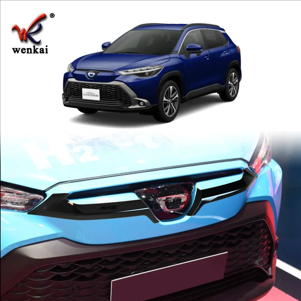 Car Front Grille Racing Trim For 2022-2025 Toyota Corolla Cross Chrome Accessories