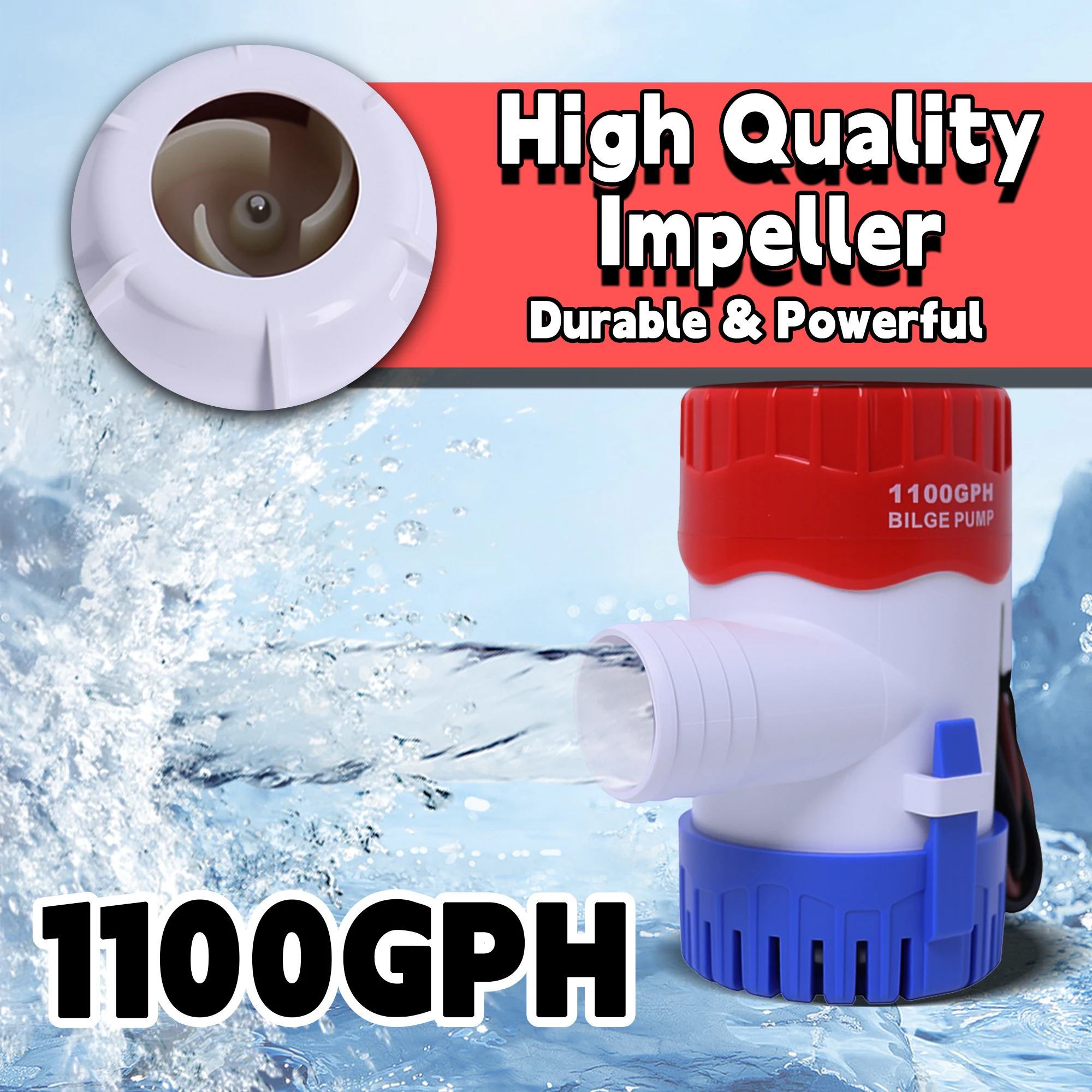 

Boat Bilge Water Pump ‎Universal Non-Automatic Bilge Pump Marine Water Pump Accessories for Compact Marine Boat Yacht