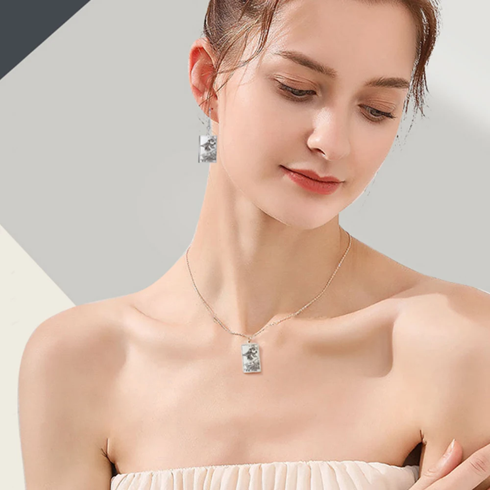 Dawapara Classic Tarot Cards Necklace Earrings Jewelry Set 22 Styles Tarots Witch Divination Pendant Stainless Steel Jewelry