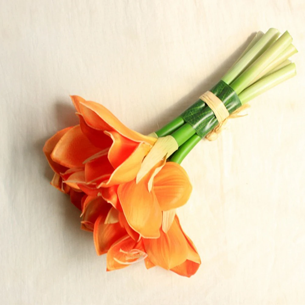 

7 Pcs Clivia Flowers UV Resistant No Maintenance Artificial Clivia Flower Wedding Home Decoration Simulation Adornment