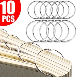 10-1Pcs Metal Loose Leaf Binder 38mm 50mm Book Binder Hinged Rings Keychain Album Scrapbook Craft Open Rings Office Binder Hoops