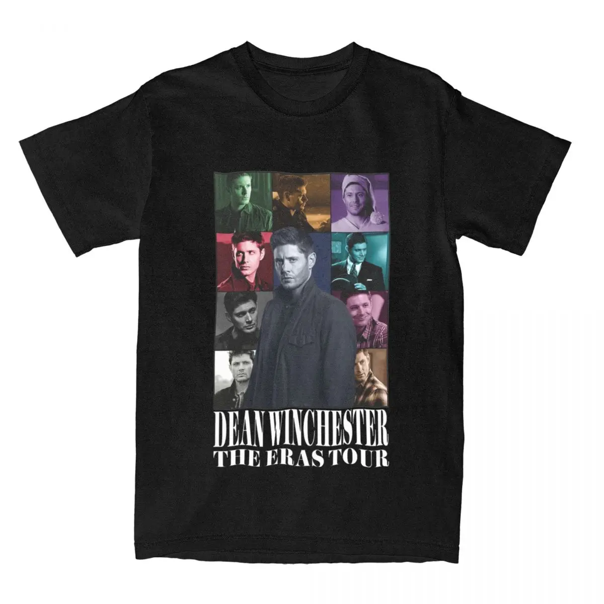 Vintage Dean Winchester Eras Tour T-Shirt for Men Crew Neck Pure Cotton T Shirts Short Sleeve Tee Shirt Printing Clothing