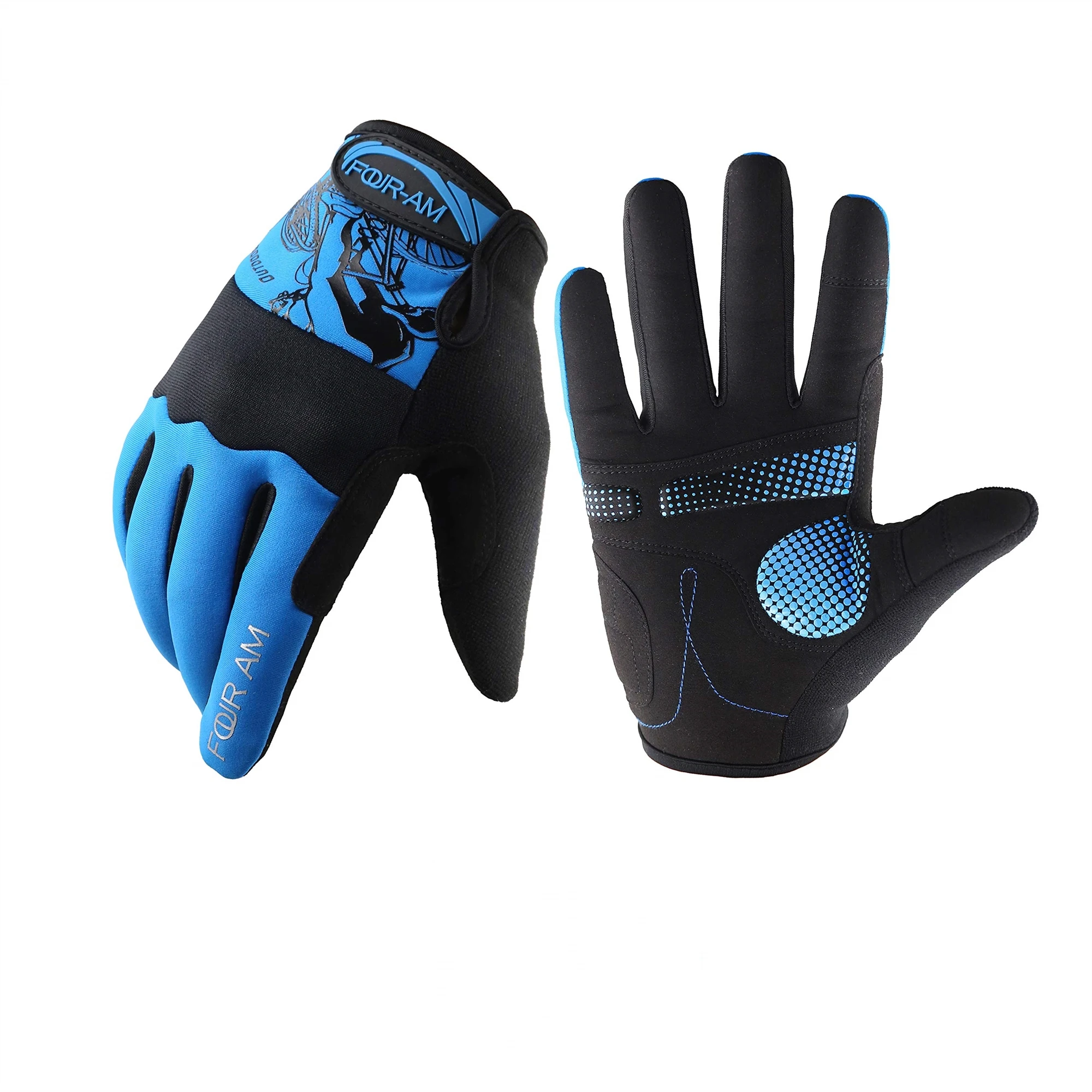 1P Fahrradhandschuhe Polyester-Fahrradhandschuhe mit atmungsaktivem Netz, rutschfester Handfläche, Touchscreen-kompatibel – Outdoor-Aktivitäten, Unisex