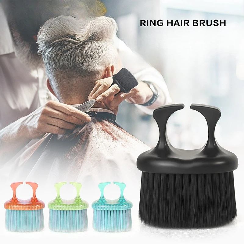 1Pcs Barbershop Ring Horse Bristle Beard Brush Men Shaving Brush Portable Barber Beard Brushes Salon Barber Facial Cleaning Tool