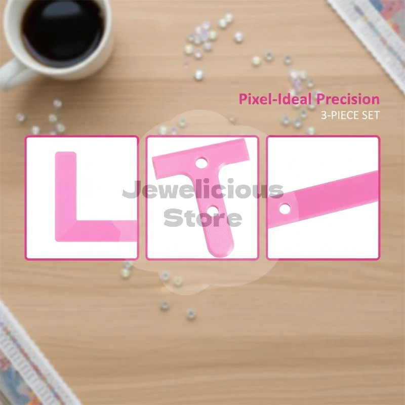 Precision Art Creations with 3Pcs Rhinestone Painting Ruler Tools for Crafting