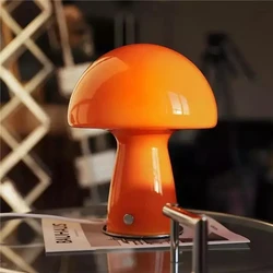 Home Interior Decoration Mushroom Table Lamp for Bedroom Beside Usb Glass Light Modern Simple Decor Hotel Bedroom Desktop Lamps