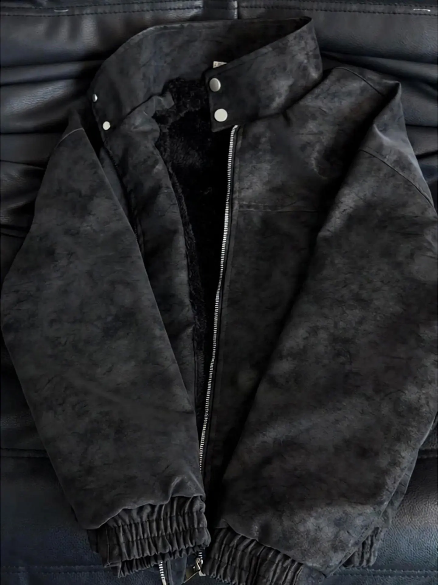 

American Dyed Flight Jaet Cotton Men Autumn Winter Thiened Fce ort Stand Collar Baseball Sle Warmth Youth Faion