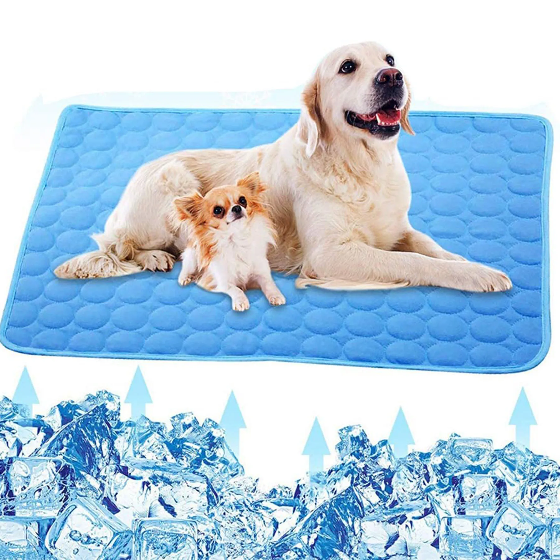 

Dog Cooling Mat, Pet Dog Self Cool Pad, Ice Silk Washable Summer Cooled Mat for Dogs Cats, Kennels, Crates and Beds (2 Pack)