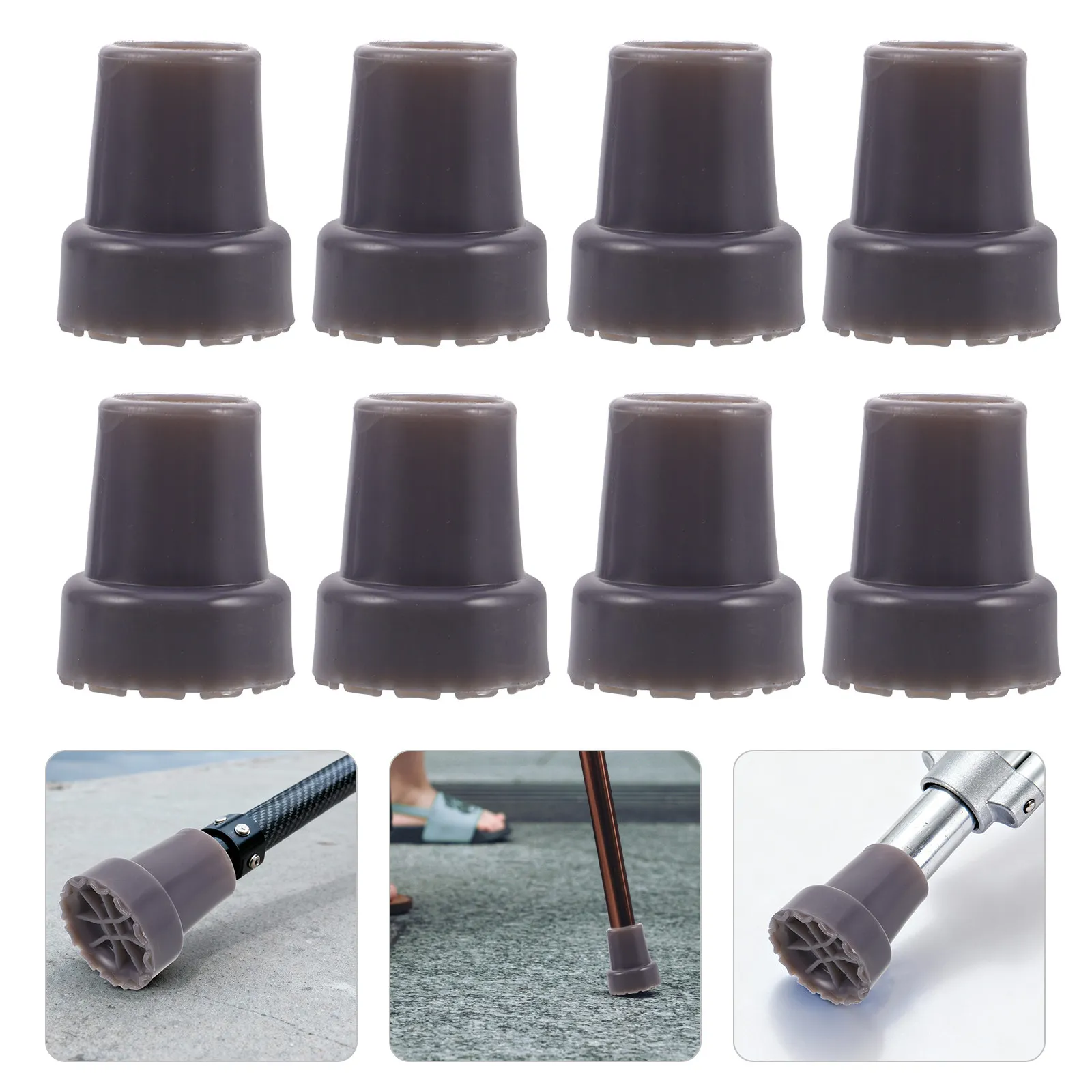 

12Pcs Walking Cane Tips Heavy Duty Non Slip Rubber Replacement Black 22Mm for Seniors Crutches Stability Noise Reduction