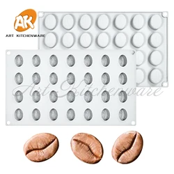 28 Cells Coffee Beans Silicone Candy Chocolate Cake Cookie Cupcake Mold Soap Mould DIY Oval Chocolate mold 